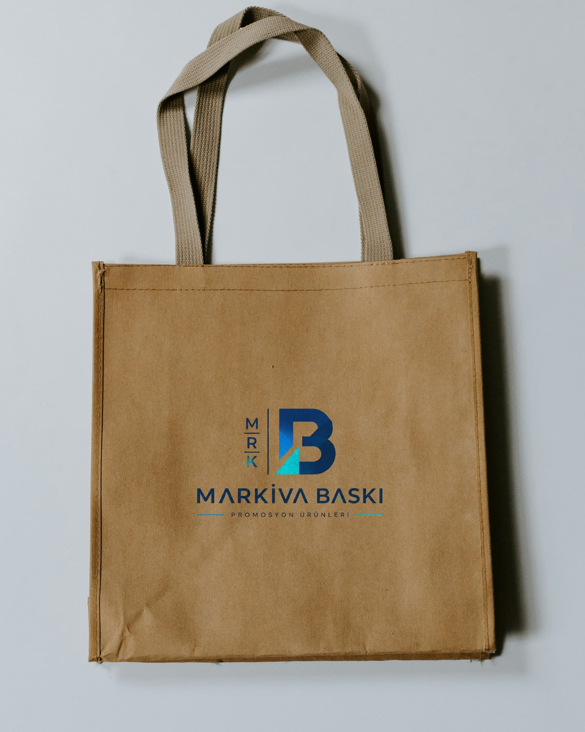 Logo baskılı kraft renkli çanta